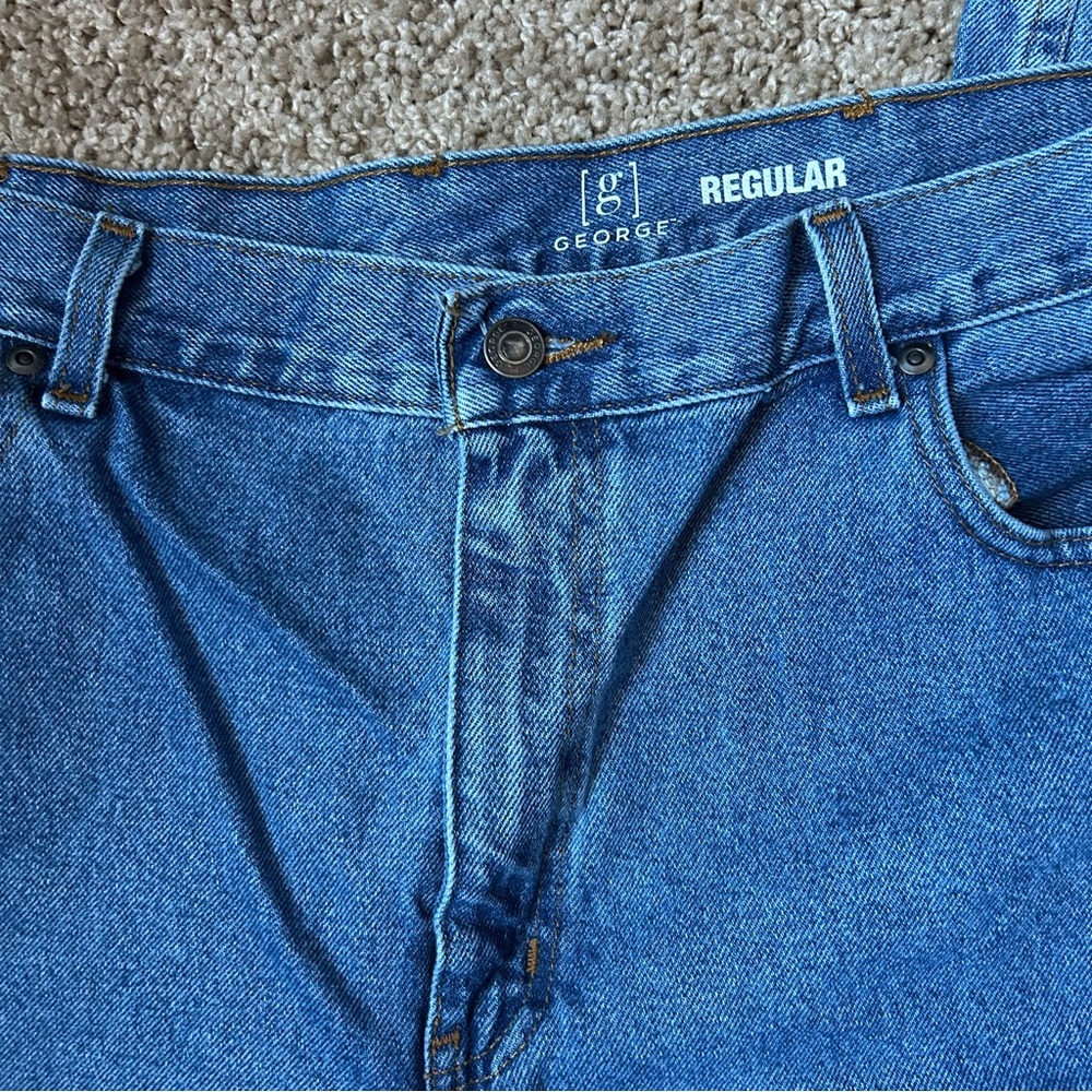 Men’s George Medium Wash Regular Fit Straight Leg Denim Jeans Size 42x32 |C64 - Picture 2 of 16